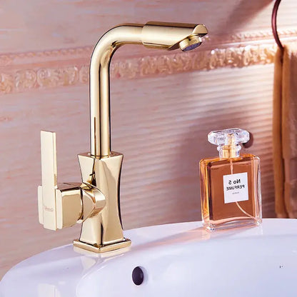 Modern gold & rose gold brass basin faucet bathroom mixer