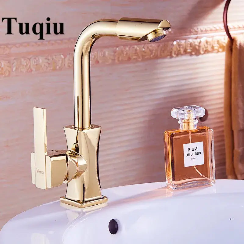 Modern gold & rose gold brass basin faucet bathroom mixer