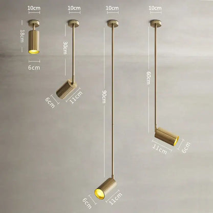 Modern gold rotating led spotlights dining room pendant light