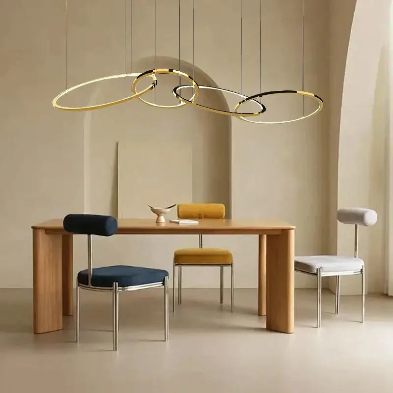 Modern gold round ceiling chandelier dining room pendant light
