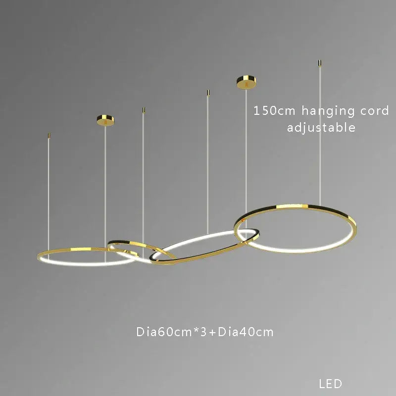Modern gold round ceiling chandelier dining room pendant light