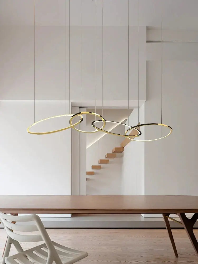 Modern gold round ceiling chandelier dining room pendant light