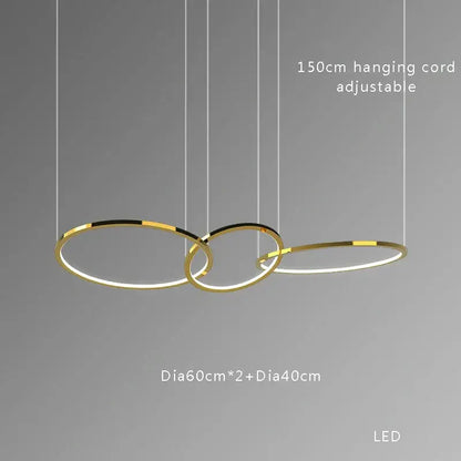 Modern gold round ceiling chandelier dining room pendant light