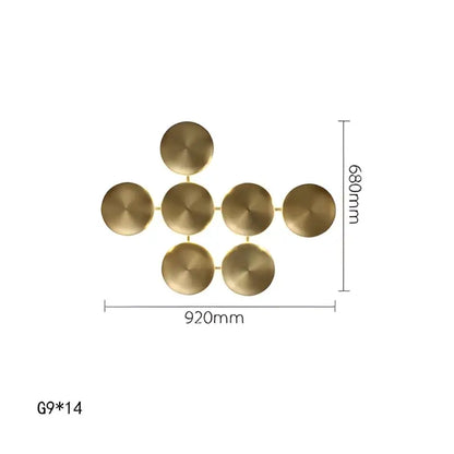 Modern gold round led wall lamps living room minimalist art