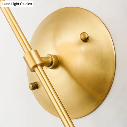 DecorBites™ Modern Gold Round Wall Lamp Sconce with Opal Glass, Gooseneck Arm - Montreal Lighting