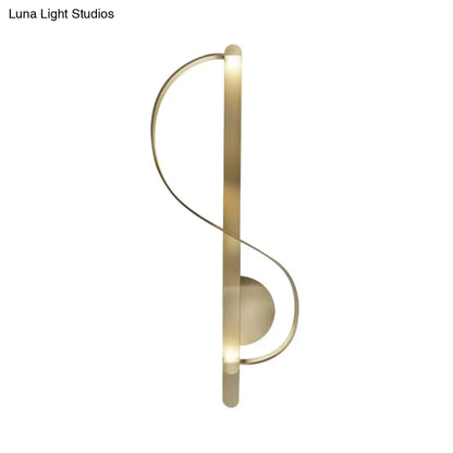 DecorBites™ Modern Gold S-Shape LED Metal Wall Sconce for Corner Mounting