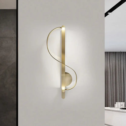 DecorBites™ Modern Gold S-Shape LED Metal Wall Sconce for Corner Mounting