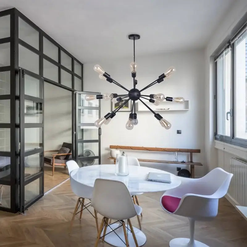 Modern gold satellite pendant light living room starburst chandelier