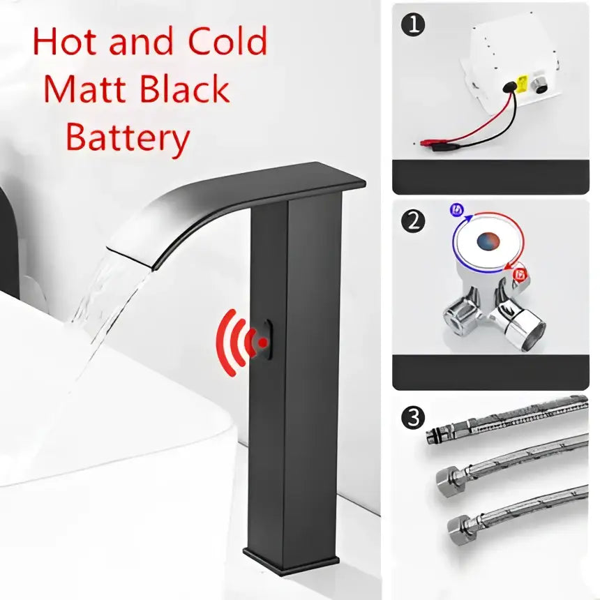 Modern gold sensor waterfall basin faucet bathroom hot cold mixer