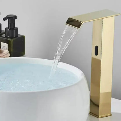 Modern gold sensor waterfall basin faucet bathroom hot cold mixer
