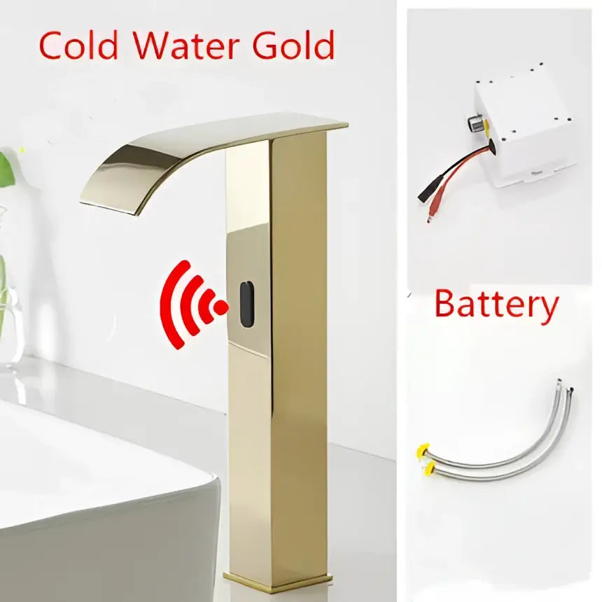 Modern gold sensor waterfall basin faucet bathroom hot cold mixer