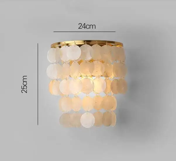 Modern gold shell chandelier living room layered pendant light