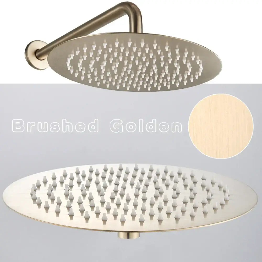 Modern gold shower faucet bathroom rainfall head and hand sprayer