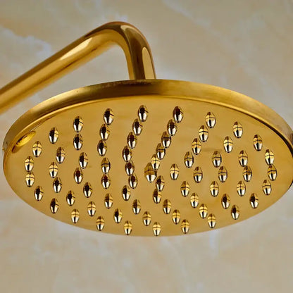 Modern gold shower mixer taps with rainfall head and handheld – bathroom