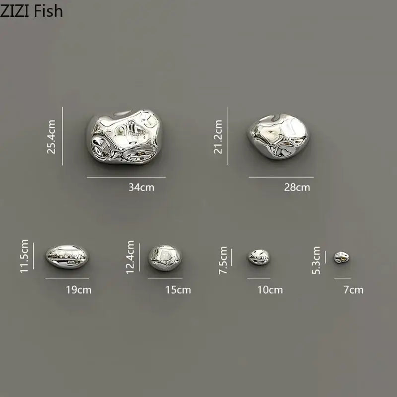 Modern gold & silver 3d stone wall ornaments living room decor
