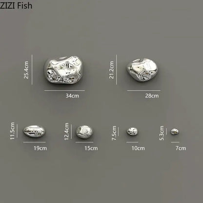 Modern gold & silver 3d stone wall ornaments living room decor