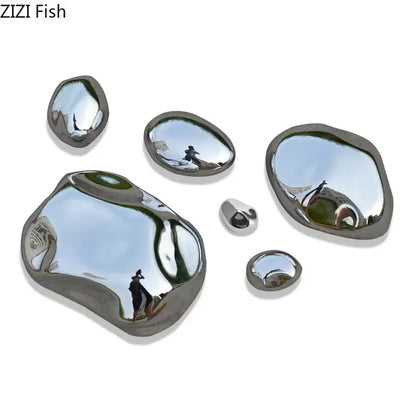 Modern gold & silver 3d stone wall ornaments living room decor