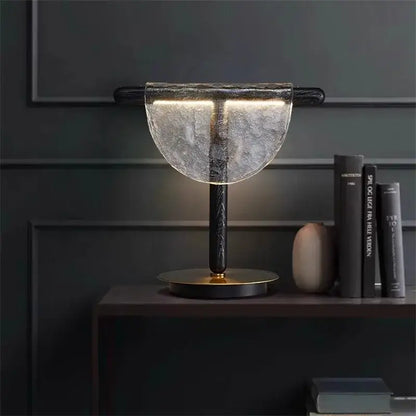 Modern gold & silver amber glass table lamp bedroom decor