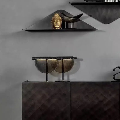 Modern gold & silver amber glass table lamp bedroom decor
