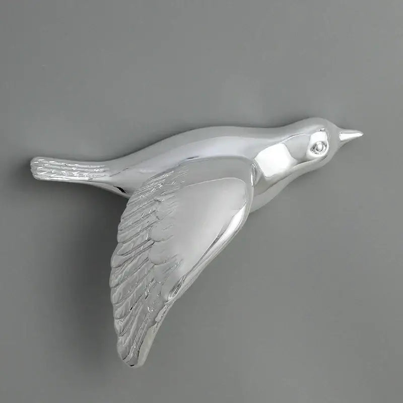 Modern gold & silver bird resin statue wall decor – children's room