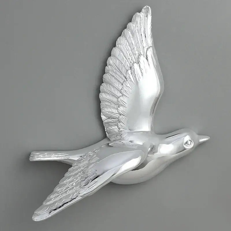 Modern gold & silver bird resin statue wall decor – children's room