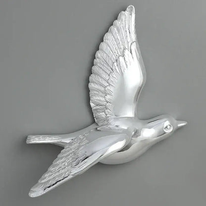 Modern gold & silver bird resin statue wall decor – children's room