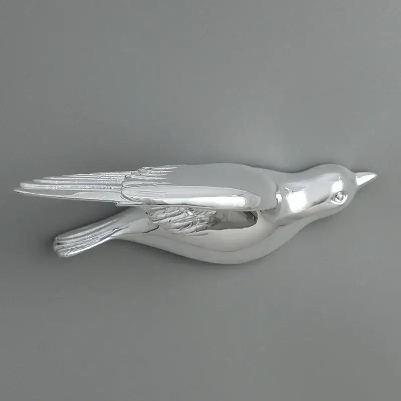 Modern gold & silver bird resin statue wall decor – children's room