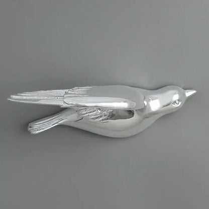 Modern gold & silver bird resin statue wall decor – children's room