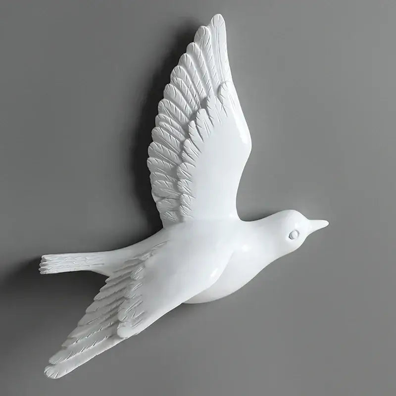 Modern gold & silver bird resin statue wall decor – children's room