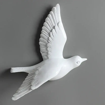 Modern gold & silver bird resin statue wall decor – children's room