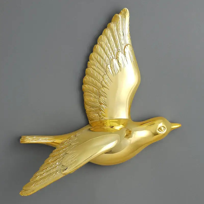 Modern gold & silver bird resin statue wall decor – children's room