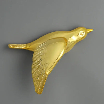 Modern gold & silver bird resin statue wall decor – children's room