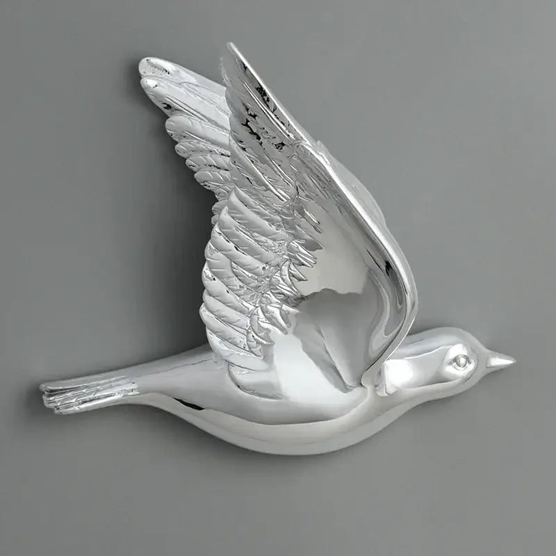 Modern gold & silver bird resin statue wall decor – children's room
