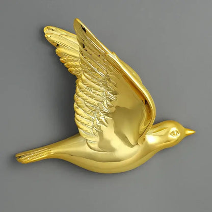 Modern gold & silver bird resin statue wall decor – children's room