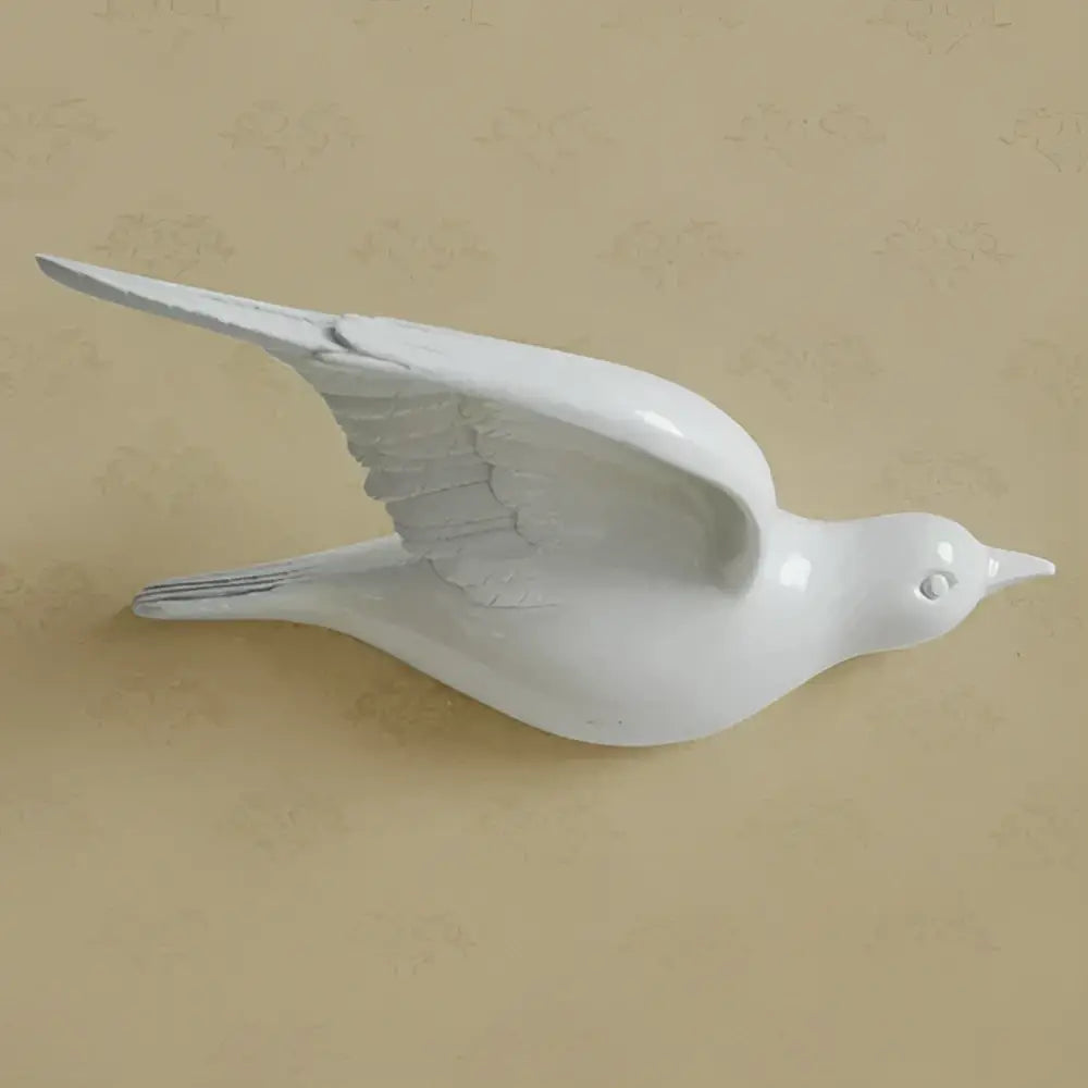 Modern gold & silver bird resin statue wall decor – children's room
