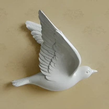 Modern gold & silver bird resin statue wall decor – children's room