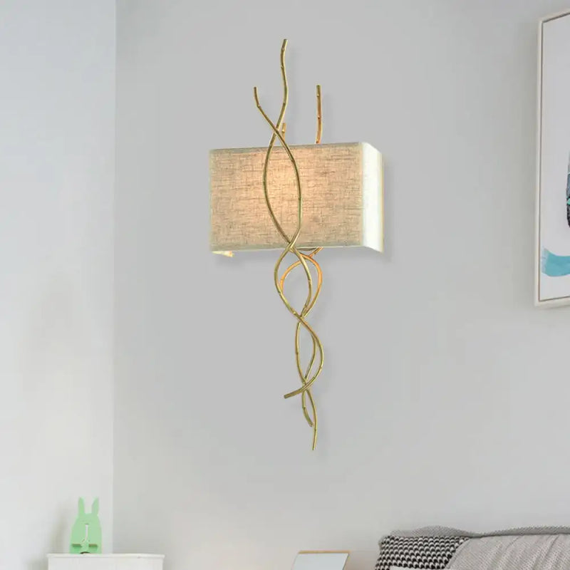 Modern gold & silver branch wall mount light bedroom sconce