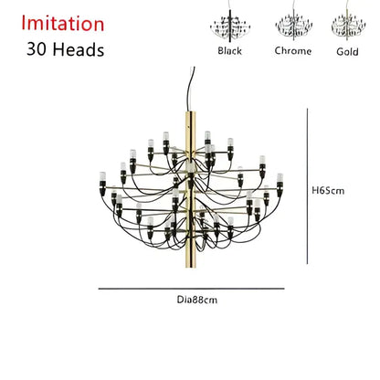 Modern gold & silver chandelier 50 light living room pendant
