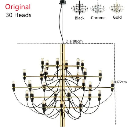 Modern gold & silver chandelier 50 light living room pendant
