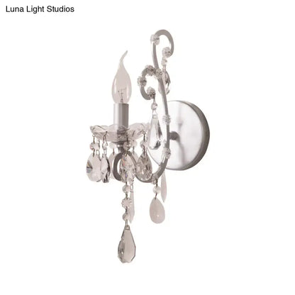 Modern gold & silver crystal drop sconce light living room decor