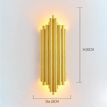 Modern gold & silver crystal wall lamp bedroom sconce
