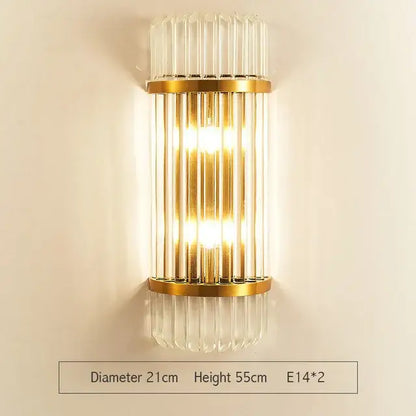 Modern gold & silver crystal wall lamp bedroom sconce
