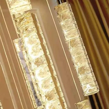 Modern gold & silver crystal chandelier dining room light