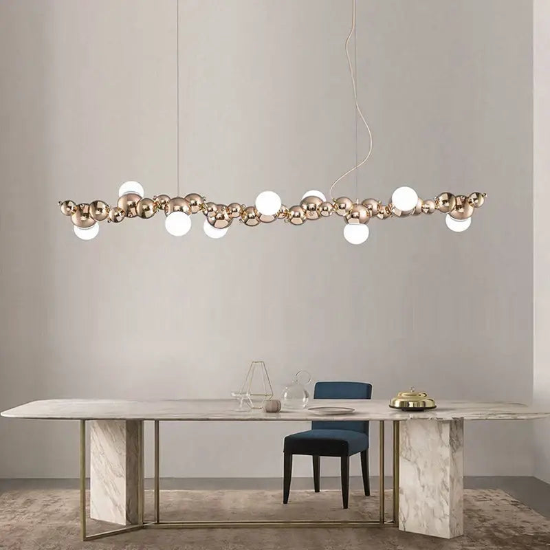 Modern gold & silver dimmable led hanging pendant light dining room