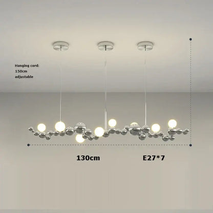 Modern gold & silver dimmable led hanging pendant light dining room
