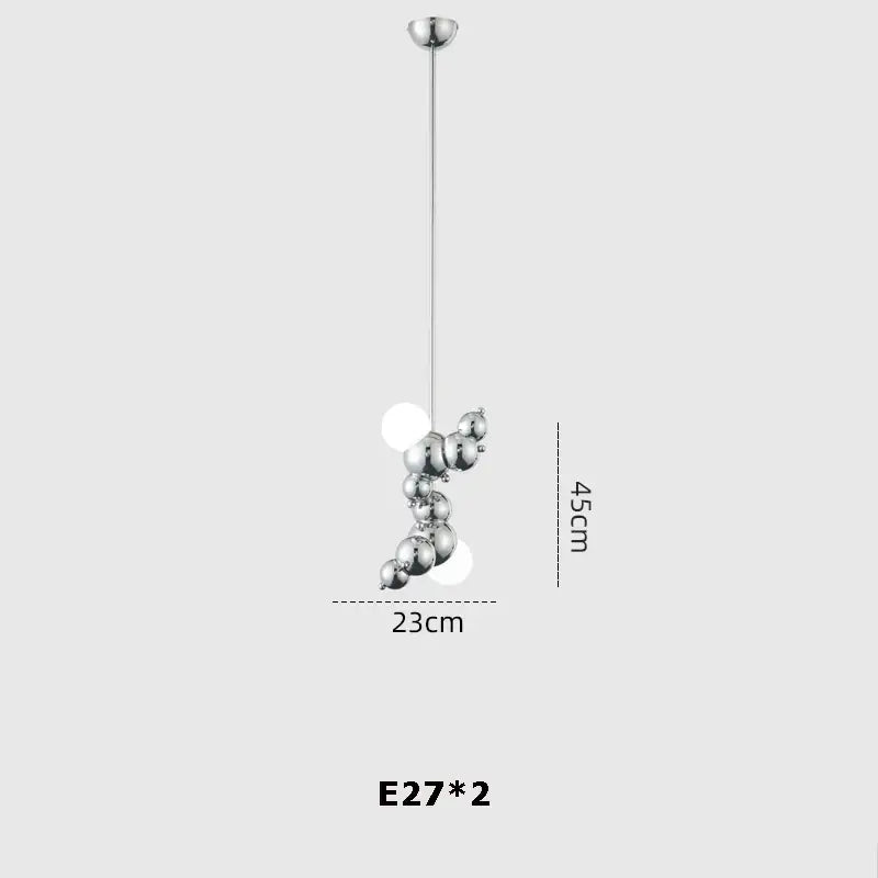 Modern gold & silver dimmable led hanging pendant light dining room