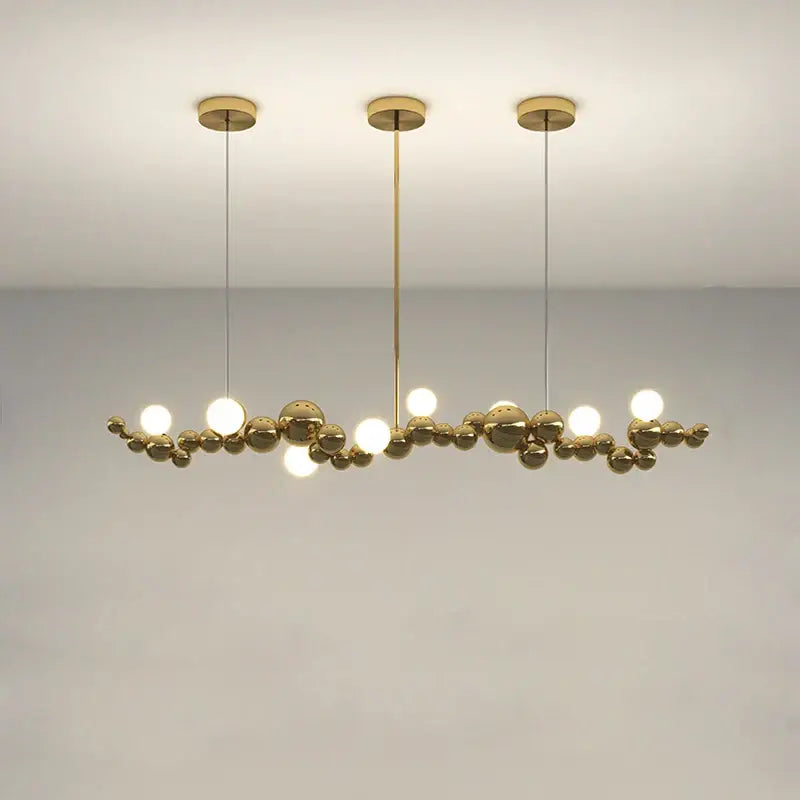 Modern gold & silver dimmable led hanging pendant light dining room