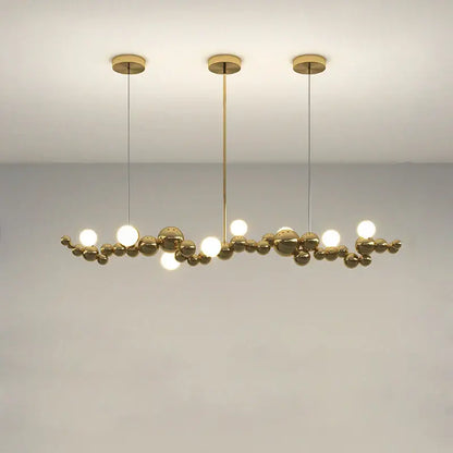 Modern gold & silver dimmable led hanging pendant light dining room