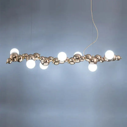 Modern gold & silver dimmable led hanging pendant light dining room