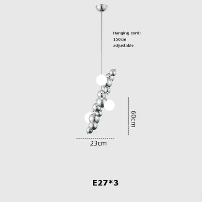 Modern gold & silver dimmable led hanging pendant light dining room